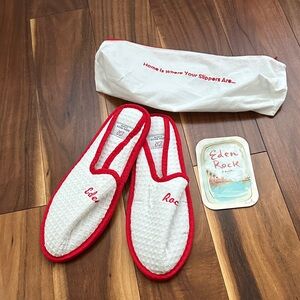 EDEN ROCK ST BARTHS SLIPPERS /POUCH SND STICKER